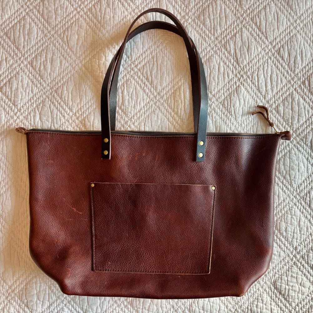 Portland Leather Brown Tote Bag - NWOT